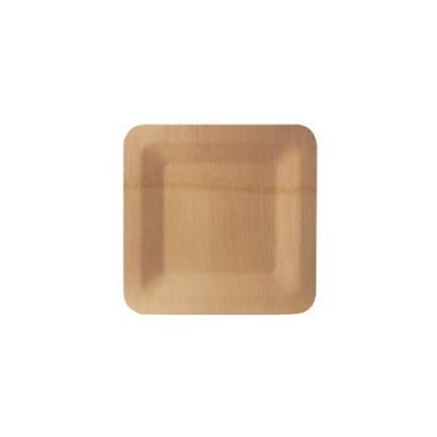 PAPSTAR Assiette en bambou 'pure', carr&eacute;, 230x230 mm, par 10
