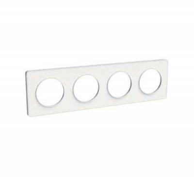 SCHNEIDER ELECTRIC Plaque Odace Touch - Blanc sans liser&eacute; - Quadruple horizontale / verticale 71mm