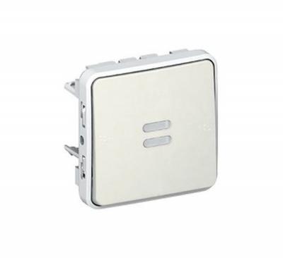LEGRAND Poussoir NO lumineux IP55 Plexo - Composable saillie ou encastr&eacute; - Blanc