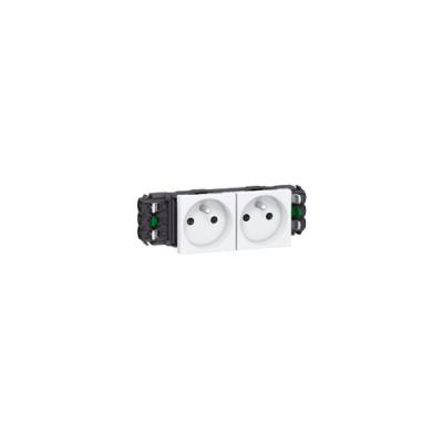 LEGRAND Prise Pour Goulotte Avec Eclips 2X2P+T, 4M, Blanc  Mosai