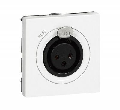 LEGRAND Prise XLR femelle mosaic - 3 p&ocirc;les - 2 modules - Blanc