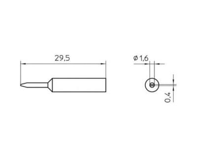  XNT 6 Panne de fer &agrave; souder forme de burin Taille de la panne 1.6 mm Contenu