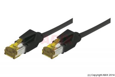 MANUTAN Cordon RJ45 sur c&acirc;ble cat&eacute;gorie 7 S/FTP LSOH snagless noir - 0,5 m
