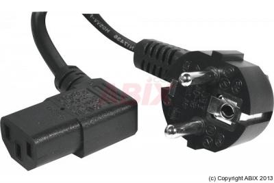 Cordon d'alimentation PC CEE7 / C13 coud&eacute; noir - 3,0 m