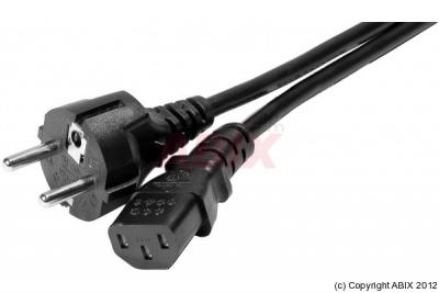 Cordon d'alimentation PC CEE7 droit / C13 noir - 5,0 m