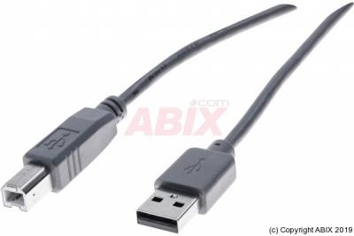 MCAD Cordon &eacute;co USB 2.0 type A /B gris - 5,0 m