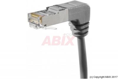 MCAD Cordon RJ45 cat&eacute;gorie 6A S/FTP coud&eacute; bas gris - 1 m