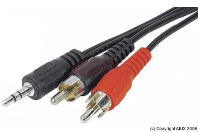 DEXLAN  - C&acirc;ble audio - mini jack st&eacute;r&eacute;o (M) pour RCA (M) - 5 m