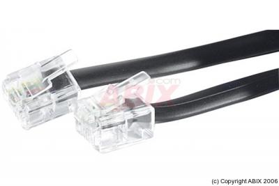 DEXLAN  Cordon t&eacute;l&eacute;phonique RJ11 noir 30 m