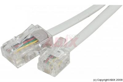 EXC Cordon T&eacute;l&eacute;phonique Rj11 Vers Rj45 Blanc - 3.00m