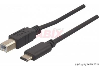 DEXLAN Cordon USB-B 2.0 vers USB-C 2.0 1m