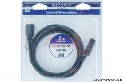 DACOMEX  - C&acirc;ble HDMI - HDMI m&acirc;le pour HDMI m&acirc;le - 2 m