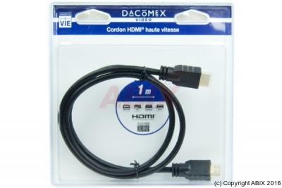 DACOMEX  - C&acirc;ble HDMI - HDMI m&acirc;le pour HDMI m&acirc;le - 1 m