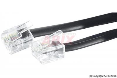 DACOMEX  sachet Cordon t&eacute;l&eacute;phonique RJ11 noir - 2 m 