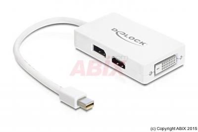 DELOCK  61768 Adaptateur Mini-Displayport vers HDMI/DVI/DP 0,24 m Blanc