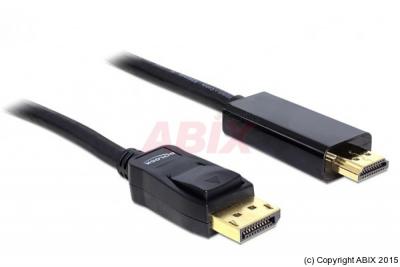 DELOCK  82441 c&acirc;ble vid&eacute;o et adaptateur 5 m Displayport HDMI Noir