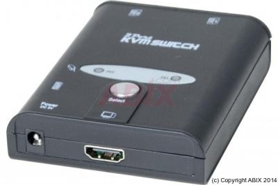 DEXLAN Mini switch KVM HDMI/USB/Audio 2 ports avec cables 1,30m