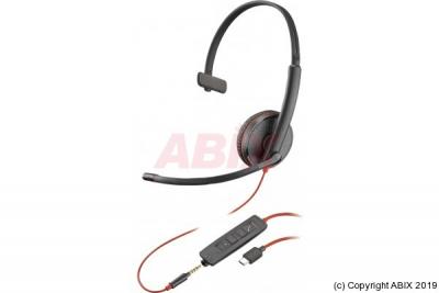 POLY Plantronics Kit oreillette Blackwire C3215 monaural USB-C & 3,5 mm 