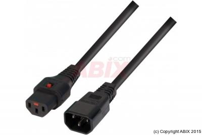 MICROCONNECT Rallonge d alimentation C14 / C13 &agrave; verrouillage noire - 1,0 m
