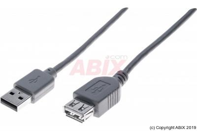 EXC Rallonge &eacute;co USB 2.0 A / A grise - 5,0 m