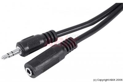 EXERTIS CONNECT Rallonge st&eacute;r&eacute;o Jack 3.5 mm noire - 5 m