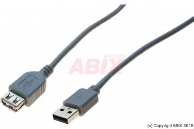 Rallonge USB 2.0 grise - 5,0 m