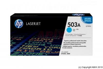 HP Toner Cyan Haute Capacit&eacute;  pour Color Laserjet 3800 / CP3505 (503A)