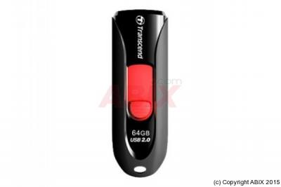 TRANSCEND Cle usb 2.0  jetflash 590 - 64go noir rouge ts64gjf590k 