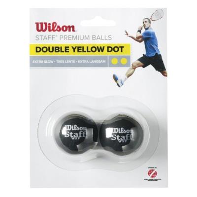 WILSON  Staff Extra Slow Double Yellow Dot Squash Balls Noir 2 Balls