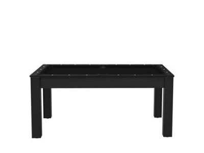  Billard Floride convertible en table &agrave; manger - 6 personnes - noir grain&eacute; tapis noir 