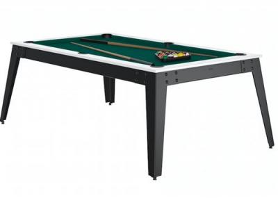 RENE PIERRE Table de billard STEEL blanc pieds gris m&eacute;tal