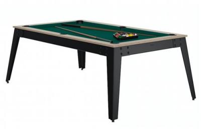 RENE PIERRE Billard Steel Oslo Pieds Gris Drap Vert
