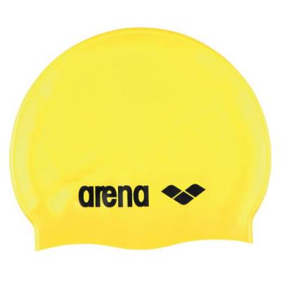 ARENA  Classic Silicone Bonnet de Piscine Mixte Adulte, Jaune Noir, TU