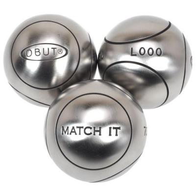 OBUT Boules de p&eacute;tanque Match it inox 72mm strie1 -  