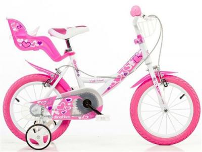 DINO BIKES DINO V&eacute;lo Enfant fille - 16"" - 6/7 ans - Blanc et rose