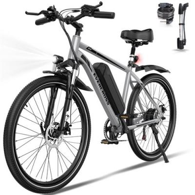 EVERCROSS TECH V&eacute;lo &eacute;lectrique 27.5"" EK15- Batterie amovible 36V 13Ah 7-Vitesse Freins &agrave; Double Disque Adulte - Gris 