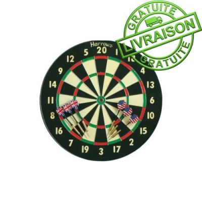 HARROWS  Kit Cible carton + Fl&eacute;chettes acier ""Family Dart Game 