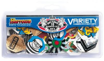  Harrows - Pack ailettes pour fl&eacute;chettes - 10 jeux de 3 ailettes - Variety Pack