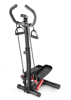 HS HOP SPORT Stepper Rotatif HS-055S Noble, Swing Side, Stepper avec poign&eacute;es r&eacute;glables, Cordes &eacute;lastiques et Compteur (Noir/Rouge)