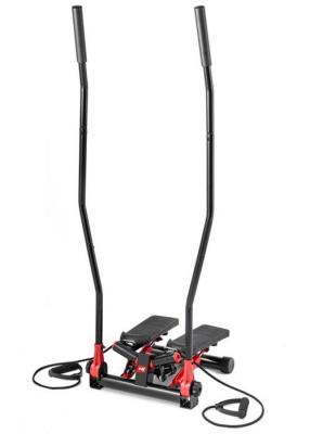 HS HOP SPORT Hop-Sport Stepper fitness pliable HS-045S Slim avec poign&eacute;es Nordic Walking avec Extenseurs, R&eacute;sistance r&eacute;glable, Ordinateur 