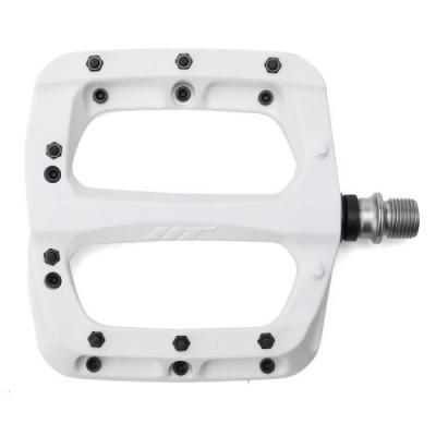 HT COMPONENTS HT PA03A P&eacute;dales Plates Nylon renforc&eacute; Mixte Adulte, Blanc