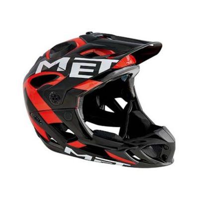 MET Casque  Parachute - Noir - Rouge} - S}, Noir - Rouge}