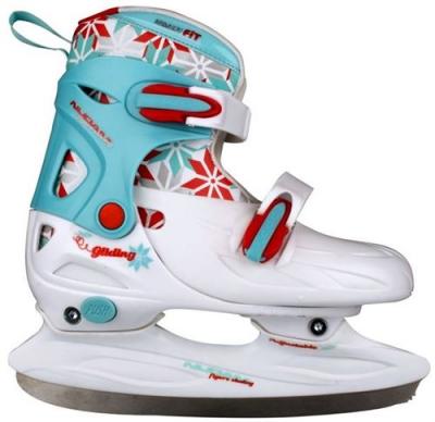 NIJDAM  Patins &agrave; Glace De Patinage Artistique R&eacute;glables &agrave; Chaussure Rigide Pour Filles 