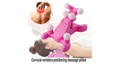 GENERIQUE Oreiller chiropratique d'alignement cervical, soulagement de la douleur au dos et &agrave; la t&ecirc;te - rose 