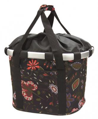 KLICKFIX Sacoche de guidon  bikebasket folklore noir