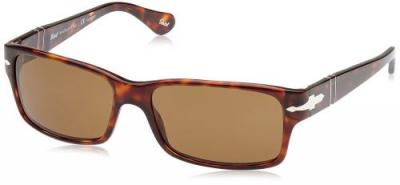 PERSOL Lunette De Soleil Rectangulaire  Havana - L