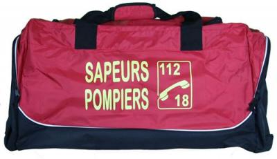  Sac de sport jumbo 104 L - marquage SAPEURS POMPIERS 112-18 - rouge