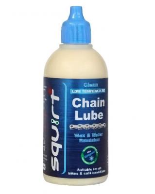 SQUIRT  cire pour cha&icirc;nes Low Temperature Chain Lube120 ml bleu/blanc