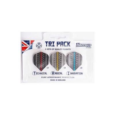 HARROWS Supergrip TRI Pack ailettes de fl&eacute;chettes 100 microns 