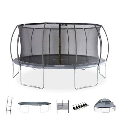 SWEEEK Trampoline 430cm filet int&eacute;rieur avec pack d'accessoires + tente de camping avec sac de transport